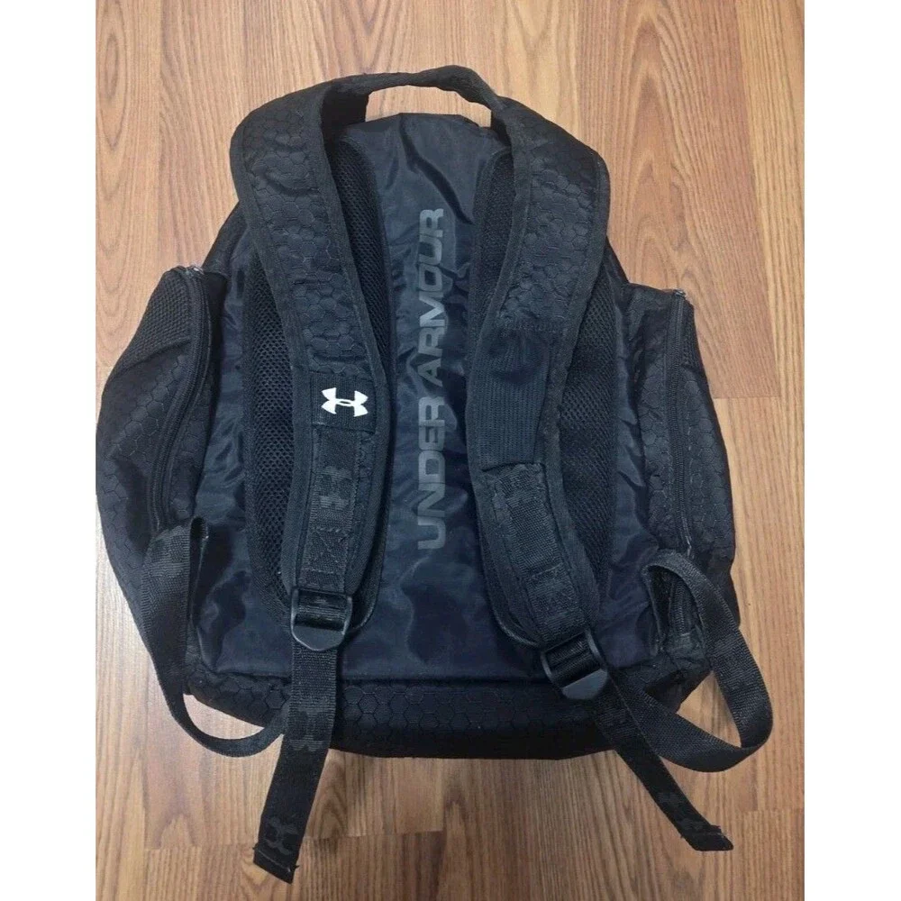 Under Armour Black Hexagon Honeycomb Backpack Sport Gym School Bag
